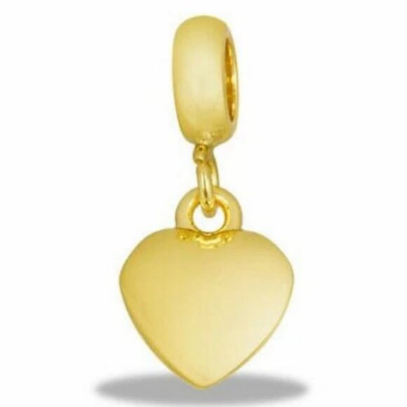 DaVinci Charm Bracelet 7" w/ 5 Beads & 2 Stoppers - Gold-Toned Hearts Love NWT - Picture 3 of 3